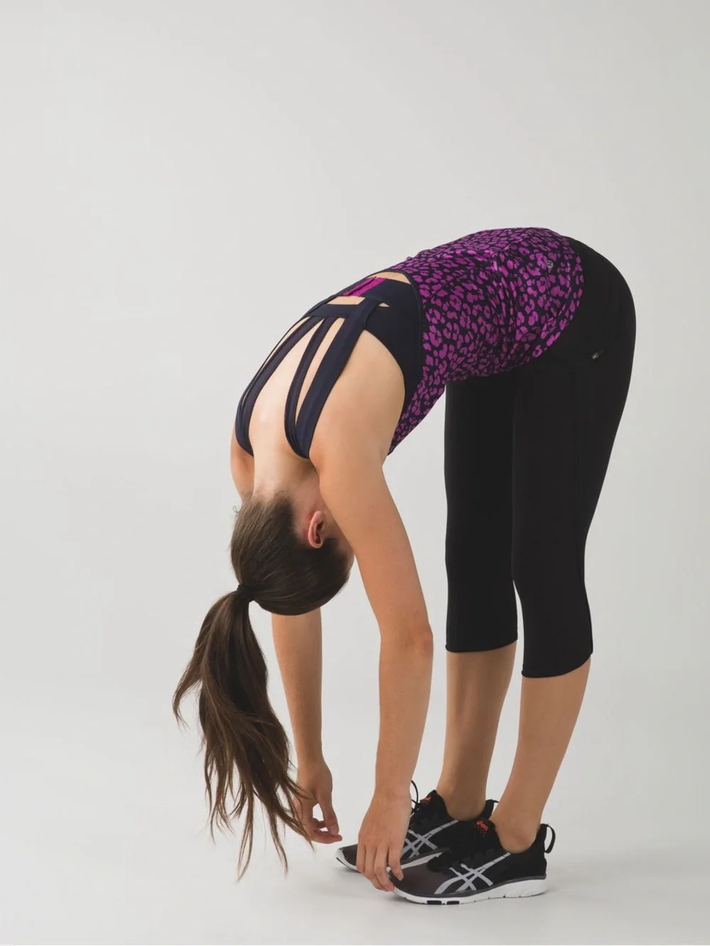 Lululemon Built-In Bra Tank Top Pink Leopard Print Athletic Yoga Top Size 6